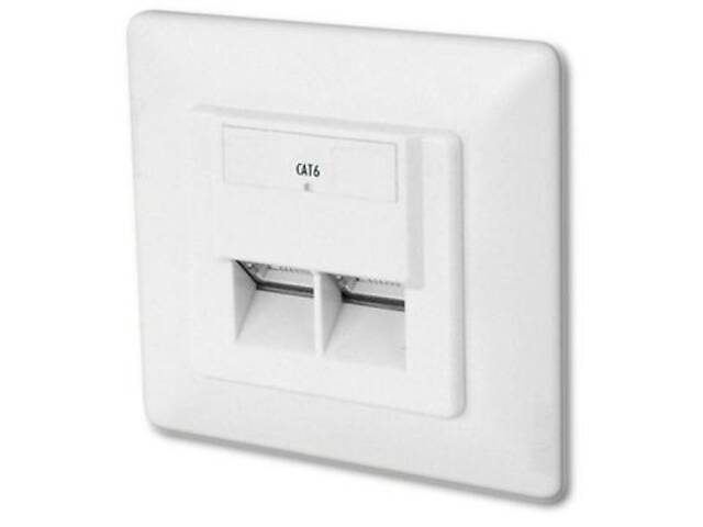 Комп'ютерна розетка Digitus 2xRJ45 FTP, для прихованої проводки (DN-9005-N) - Фото 1