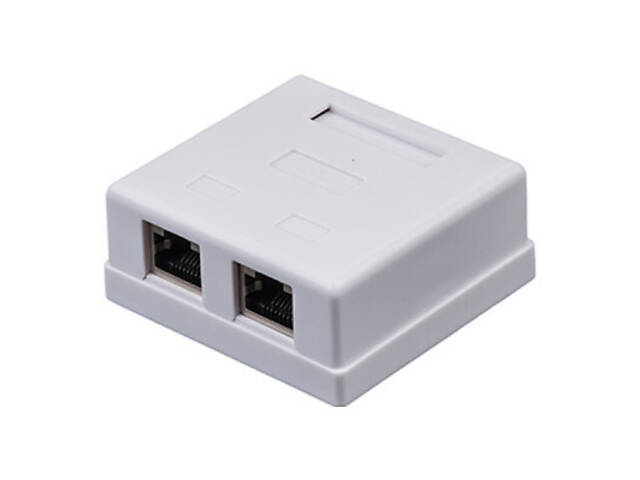 Комп'ютерна розетка RJ45 x2 STP 5e Kingda (KD-WP6037-C5e) - Фото 1