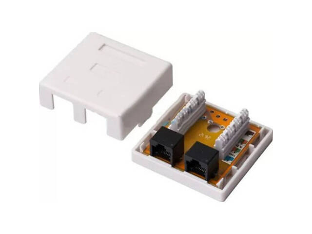 Комп'ютерна розетка RJ45x2 UTP cat.5e Kingda (KD-WP6035-C5e) - Фото 2