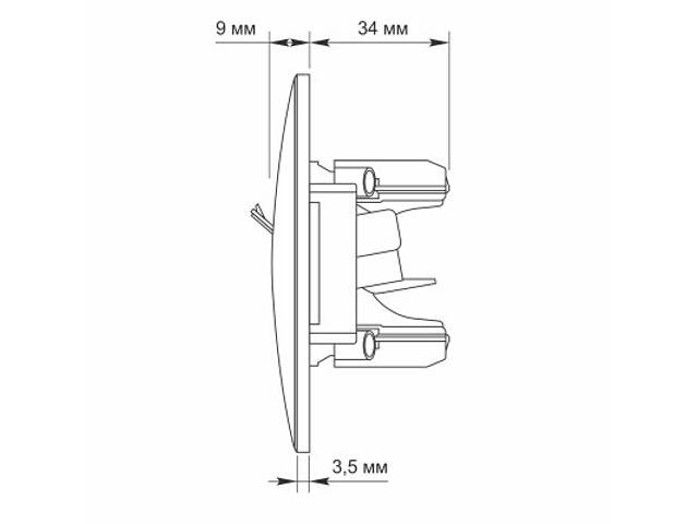 Комп'ютерна розетка Videx BINERA CAT6 одинарна чорна (VF-BNSK1PC6-BG) - Фото 5