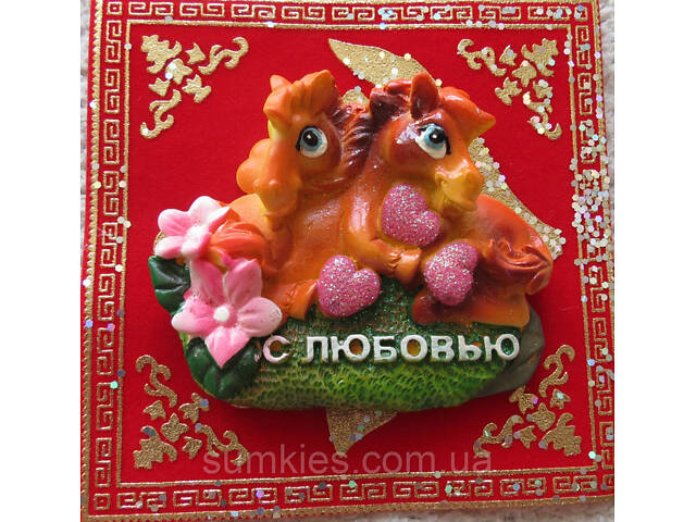 Конь магнит пара символ 2026 сувенир подарок новогодний год коня магниты 7х6см - Фото 3