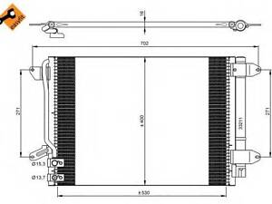 Конденсатор, система кондиционирования воздуха NRF 350028 на VW VENTO IV (162, 163)