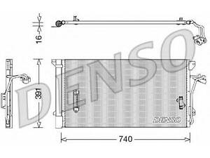 Конденсатор кондицiонера AUDIPORSCHEVW A6Q7CayenneTouareg 2,5-6,0 98-15 DENSO DCN02027 на AUDI Q7 (4L)