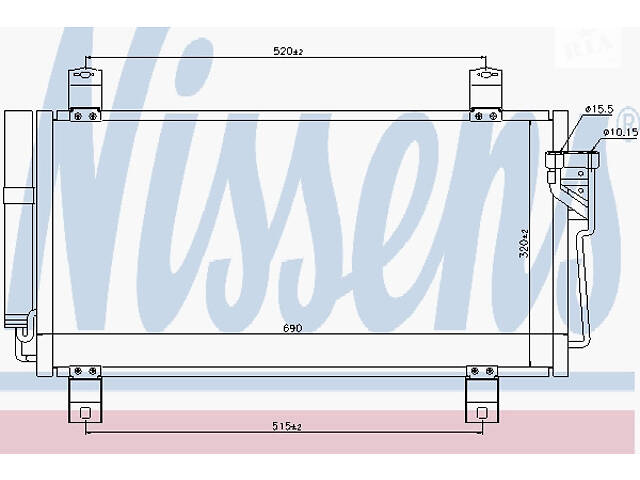 Конденсатор кондицiонера MAZDA 6 (2008-) (вир-во Nissens) 940032 UA51