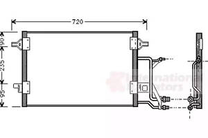 Конденсор кондиционера COND A6 2+3 MT/AT 97- (Van Wezel)