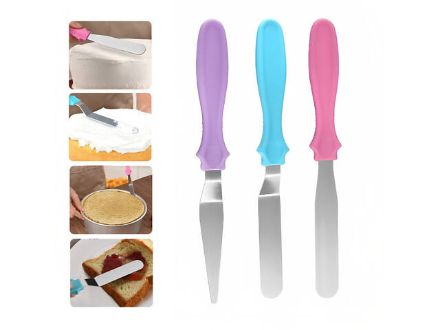 Кондитерський набір для прикрашання тортів та кексів з 7 предметів (підставка для торта, шпателі, скребки) - Фото 2