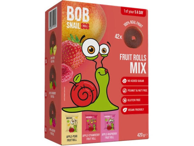 Цукерка Bob Snail Fruit Rolls Mix 3 смаки по 140 г (4820287101032) - Фото 1