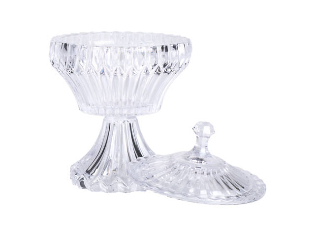 Конфетница на ножке с крышкой 18×27 см красивая ваза конфетница стеклянная на высокой ножке круглая HP-19-140 - Фото 2