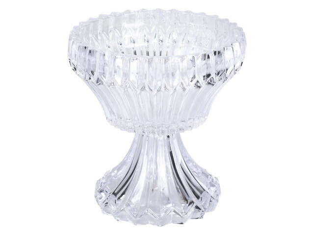 Конфетница на ножке с крышкой 18×27 см красивая ваза конфетница стеклянная на высокой ножке круглая HP-19-140 - Фото 4