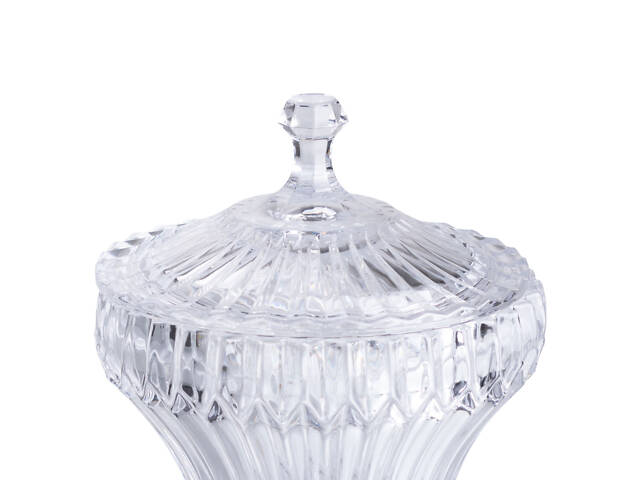Конфетница на ножке с крышкой 18×27 см красивая ваза конфетница стеклянная на высокой ножке круглая HP-19-140 - Фото 5