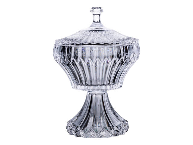 Конфетница на ножке с крышкой 18×27 см красивая ваза конфетница стеклянная на высокой ножке круглая HP-19-140 - Фото 7