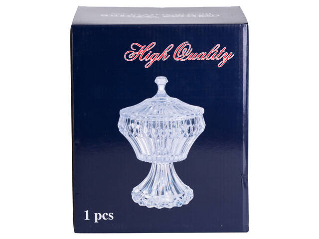 Конфетница на ножке с крышкой 18×27 см красивая ваза конфетница стеклянная на высокой ножке круглая HP-19-140 - Фото 9