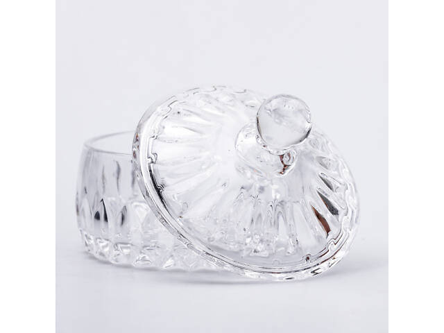 Конфетница с крышкой Ø13 см ваза конфетница круглая стеклянная прозрачная - Фото 3