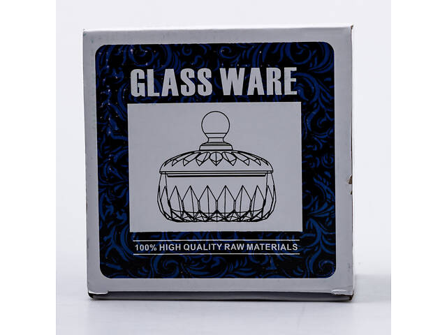 Конфетница с крышкой Ø13 см ваза конфетница круглая стеклянная прозрачная - Фото 5