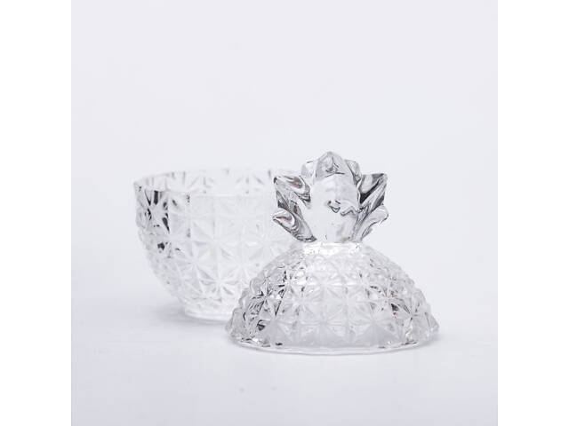 Конфетница с крышкой Ø9 см ваза конфетница стеклянная прозрачная ананас - Фото 3