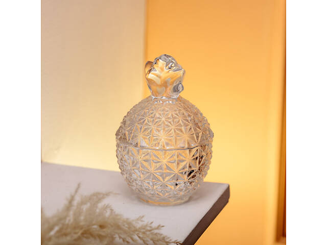 Конфетница с крышкой Ø9 см ваза конфетница стеклянная прозрачная ананас - Фото 4