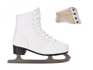 Коньки фигурные с мехом Sprinter 215M, белые, 36р (стелька 23см)