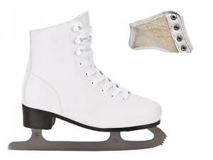 Коньки фигурные с мехом Sprinter 215M, белые, 36р (стелька 23см)
