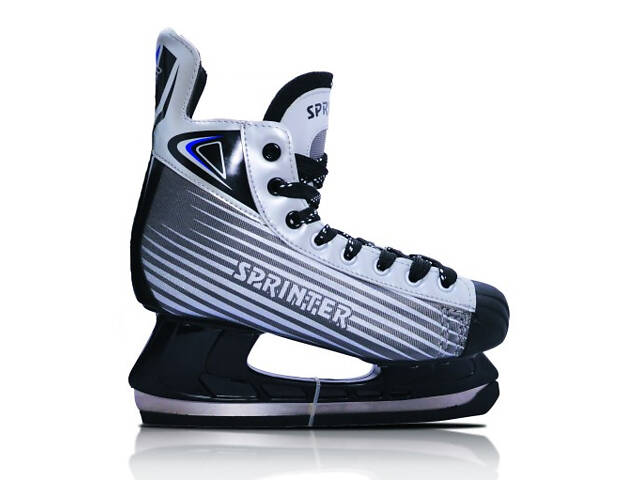 Коньки хоккейные PW-206B серый 40р (стелька 25,5см) - Фото 1