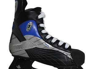 Коньки хоккейные PW-208C черно-синий 39р (стелька 24,5см)