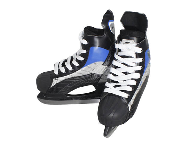 Коньки хоккейные PW-208C черно-синий 39р (стелька 24,5см) - Фото 4