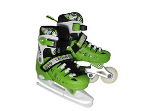 Коньки-ролики раздвижные SCALE SPORTS LF 905 салатовый р.31-34 (18см-20,5см)