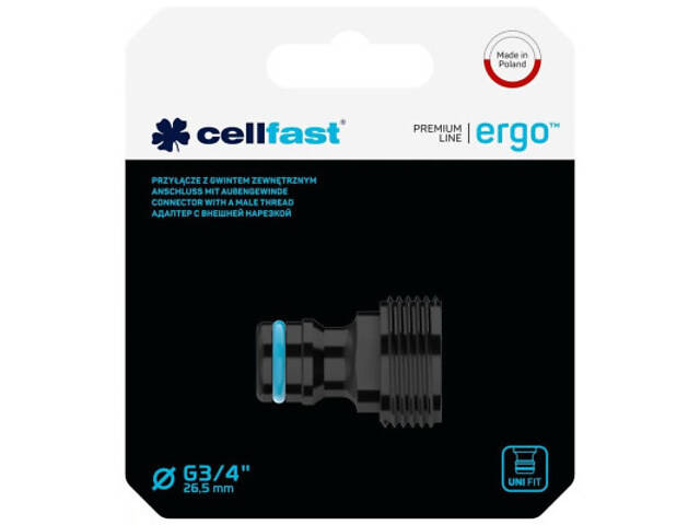 Конектор для шланга Cellfast для крана ERGO 3/4' зі зовнішньою різьбою (блістер) (53-235) - Фото 2