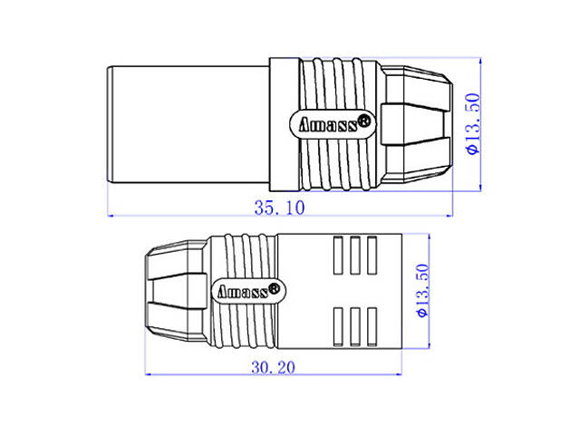 Конектори силові AMASS AS150 Female 2шт (чорний, червоний) - Фото 2