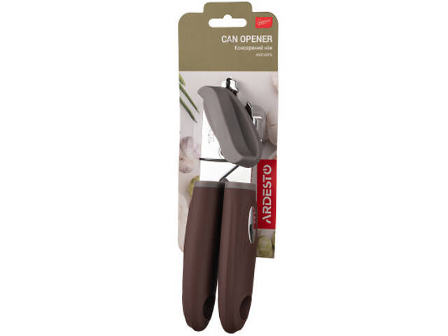 Консервный нож Ardesto Gemini, 19.9см, нержавіюча сталь, пластик, сіро-коричневий (AR2162PG) - Фото 1