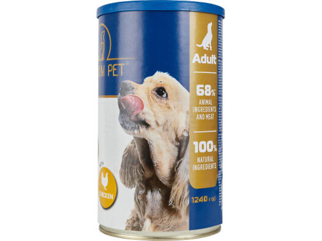 Консерви для собак PREMIUM PET Шматочки в соусі з куркою 1.240 г (4820255192260) - Фото 1