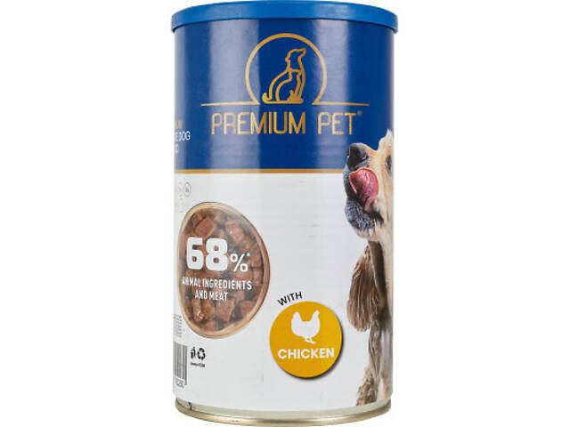 Консерви для собак PREMIUM PET Шматочки в соусі з куркою 1.240 г (4820255192260) - Фото 2