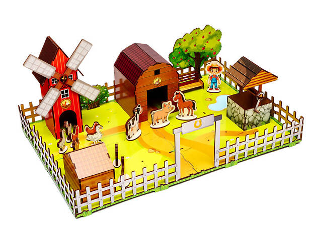 Конструктор дерев'яний 3D Веселий фермер Puz-00957 PuzzleOk - Фото 2