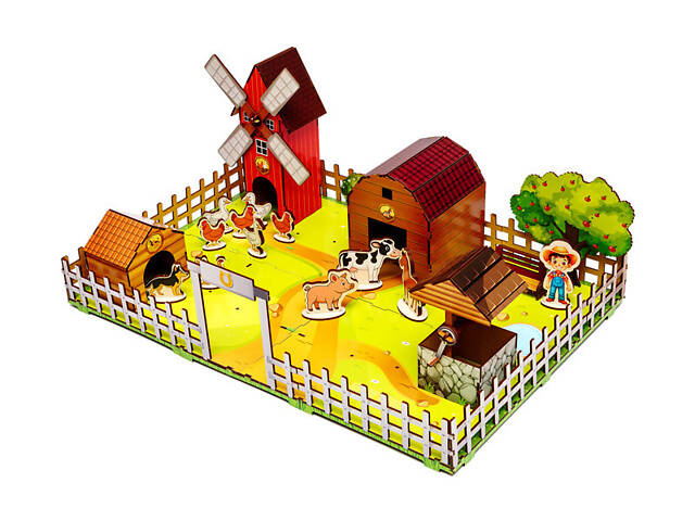 Конструктор дерев'яний 3D Веселий фермер Puz-00957 PuzzleOk - Фото 3