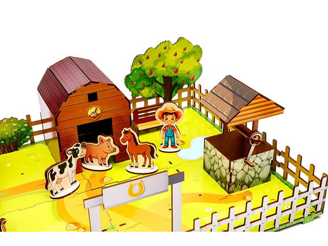Конструктор дерев'яний 3D Веселий фермер Puz-00957 PuzzleOk - Фото 6