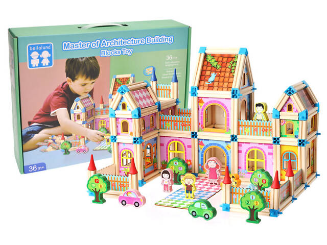 Дерев'яний конструктор 'Будинок' 268дет BLLN-3508 - Фото 1