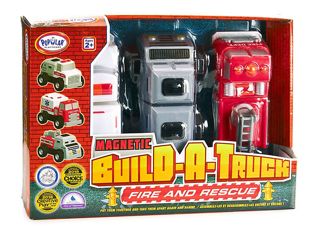 Конструктор для маленьких POPULAR Playthings Build-a-Truck Rescue рятувальні машинки (швидка, пожежна, поліція) - Фото 9