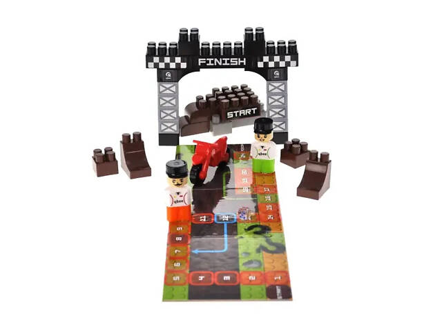 Конструктор + ходилка і меморі гра 3в1 Block Steps Мототрек B300-103 qbee - Фото 2