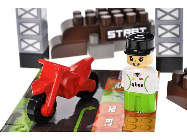 Конструктор + ходилка і меморі гра 3в1 Block Steps Мототрек B300-103 qbee - Фото 3