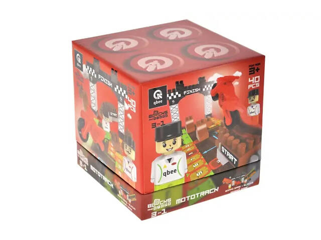 Конструктор + ходилка і меморі гра 3в1 Block Steps Мототрек B300-103 qbee - Фото 4
