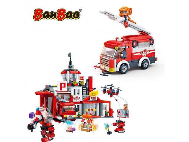 Конструктор Команда пожежних 7130 БанБао Місто 1081 деталей - Фото 4
