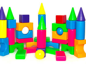 Конструктор кубики Строитель № 2 Бамсик, 34 дет.