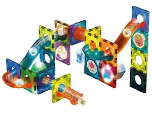 Конструктор магнітний лабіринт різнокольоровий, що світиться на 49 деталей