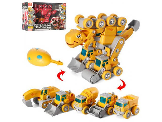 Конструктор на шурупах Динозавр-будтехніка 5в1 ECXP2002J-H - Фото 2