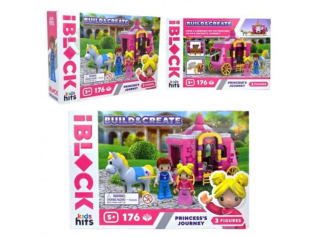 Конструктор пластиковый IBLOCK Build & create Princess's journey 176 деталей iBlock 24*16*6 см - Фото 1