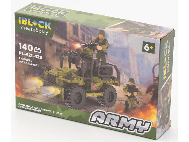 Конструктор пластиковий Бойовий баггі ППО проти Шахедів 140 деталей iBlock 22х4,5х14 см - Фото 1