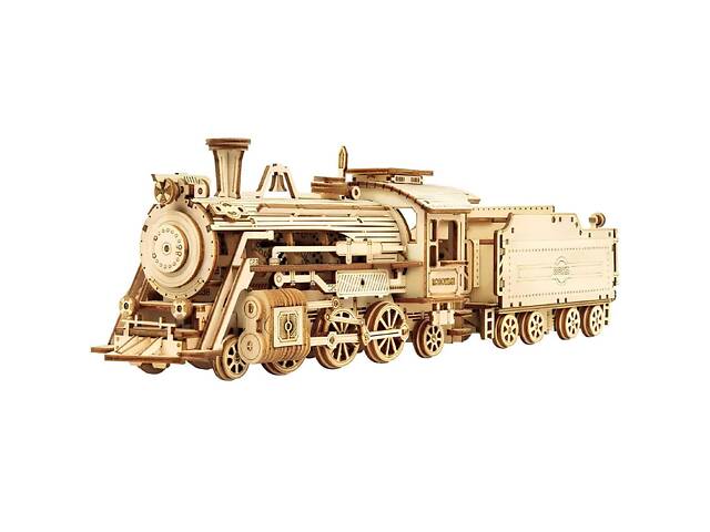 Конструктор Robotime Локомотив 308 деталей. Дерев'яна збірна 3D модель локомотива 307х67х82 см - Фото 1