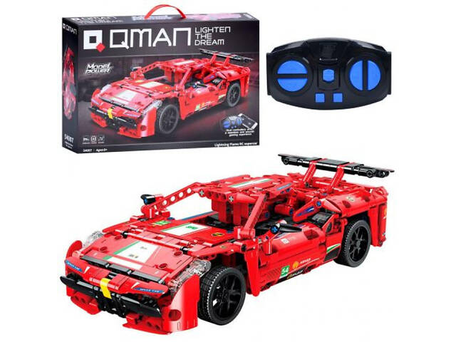 Конструктор спорткар машина 31 см на радіокеруванні Qman 54007 - Фото 1