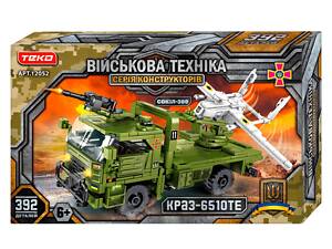Конструктор Teko Військова техніка КРАЗ-6510ТЭ та Сокол-300 392 деталі Green and white (150437)