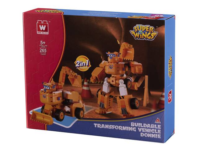 Конструктор-трансформер Super Wings Small Blocks 2-in-1 Buildable Transforming Vehicle Donnie, Донни (EU385007) - Фото 6