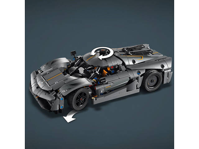 Конструктор ігровий Technic Koenigsegg Jesko Absolut Сірий гіперкар 42173 801 деталь - Фото 6